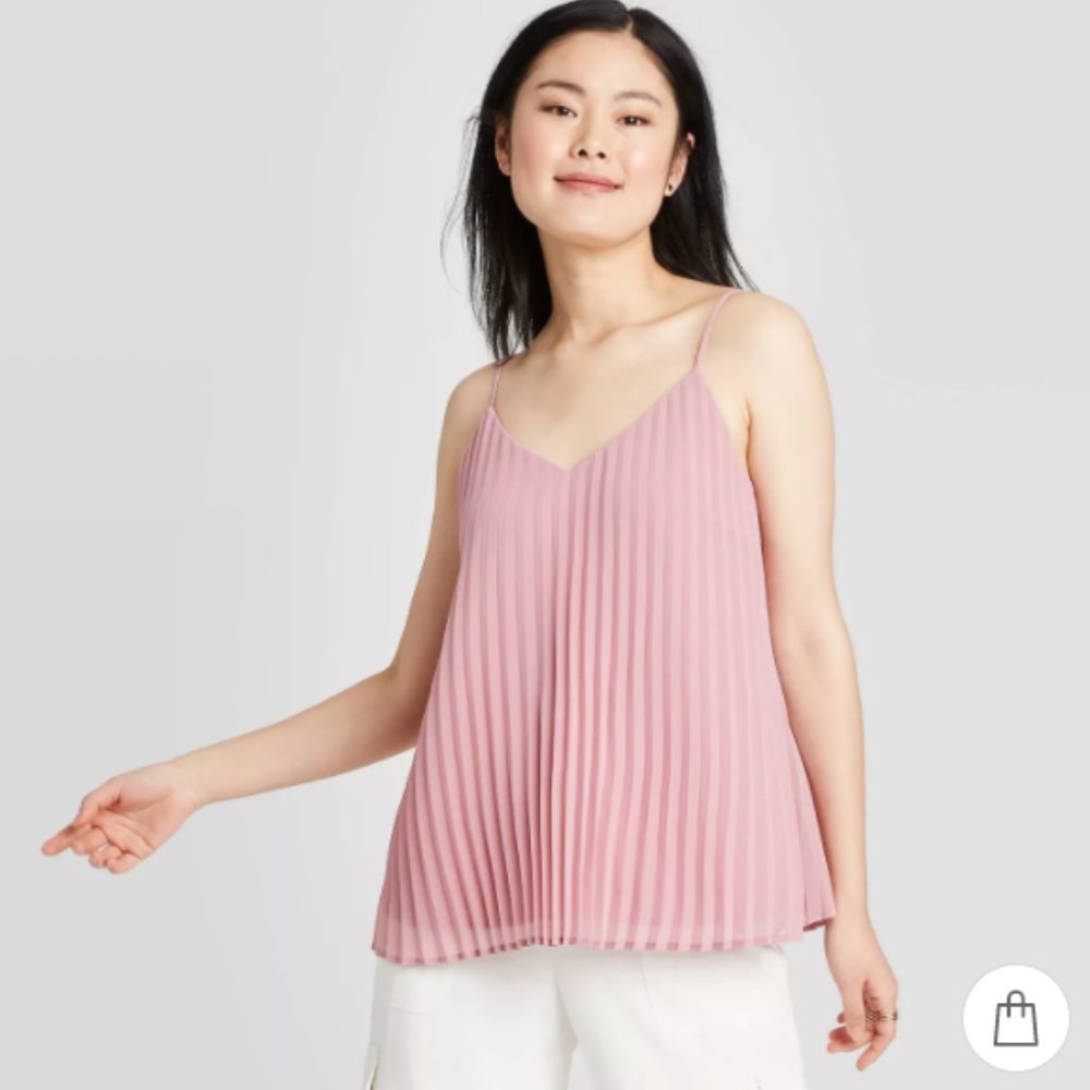 A New Day Pink Pleated Cami